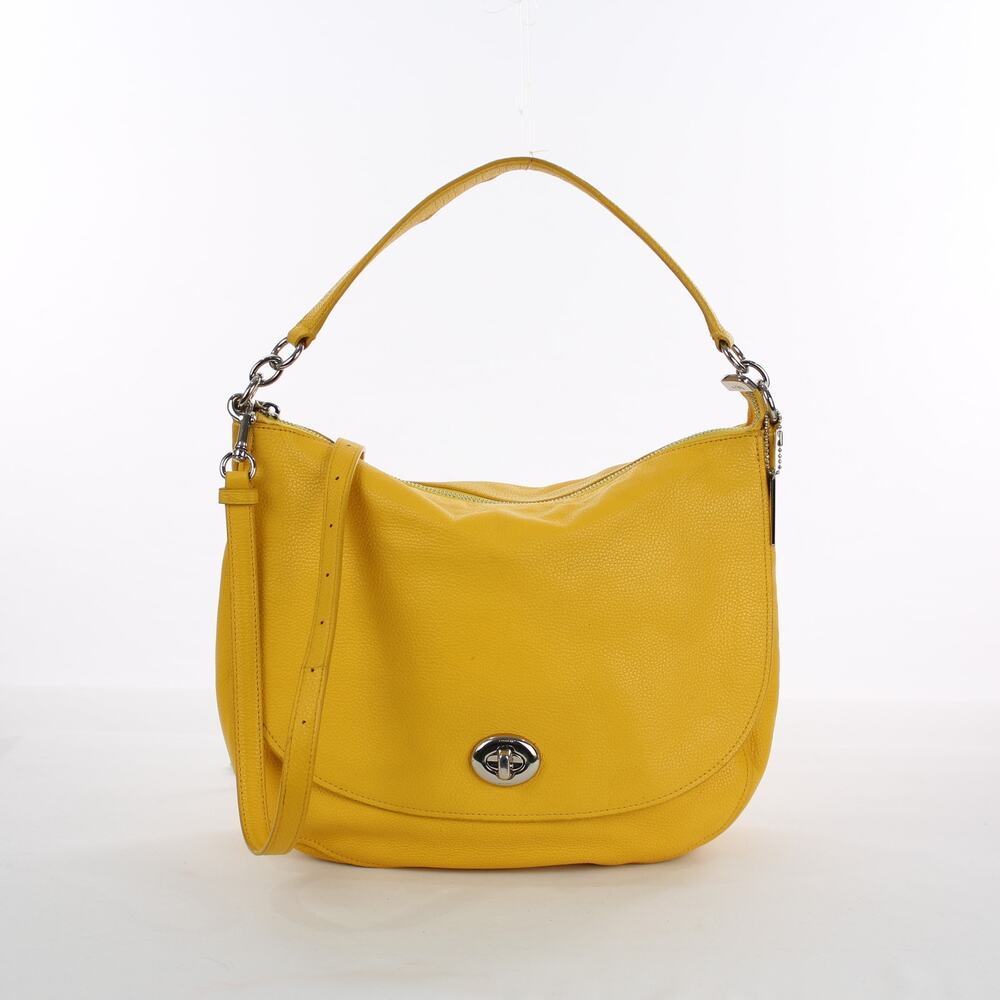 Coach Yellow Leather Turnlock Hobo Shoulder Bag
